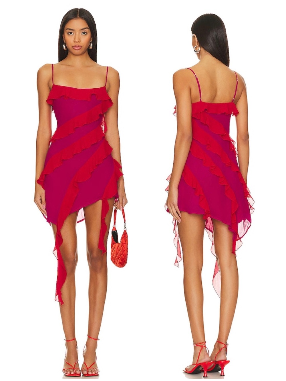 Lovers + Friends Marisol Mini Dress Pink & Red Size Small